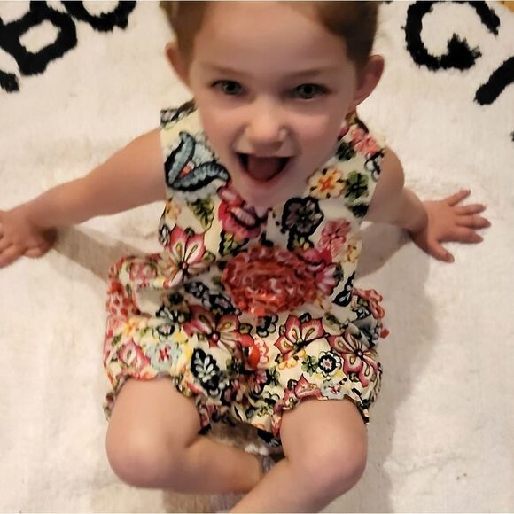 LaJenns Floral & Polkadot Bubble Romper - Picture 2 of 11